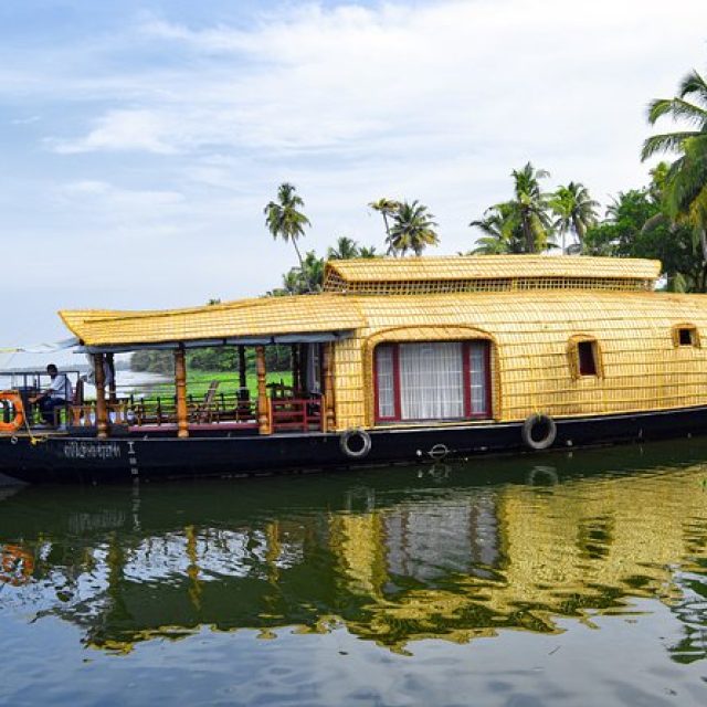 Sailing through the serene backwaters of Alleppey.